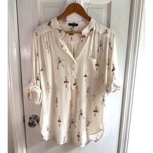 Vintage Depri White Ballerina Button Down Size Large